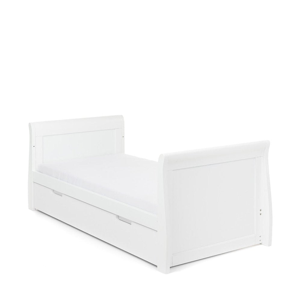 Bambinista-OBABY-Home-OBABY Stamford Classic Sleigh Cot Bed - White