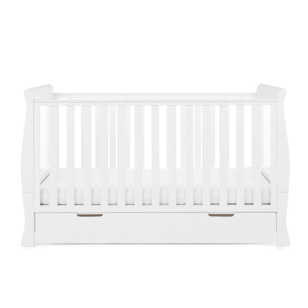 Bambinista-OBABY-Home-OBABY Stamford Classic Sleigh Cot Bed - White