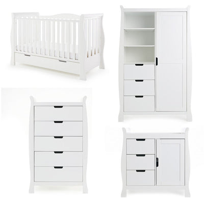 Bambinista-OBABY-Home-OBABY Stamford Luxe 4 Piece Room Set - White