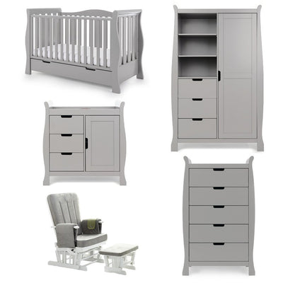 Bambinista-OBABY-Home-OBABY Stamford Luxe 5 Piece Room Set - Warm Grey