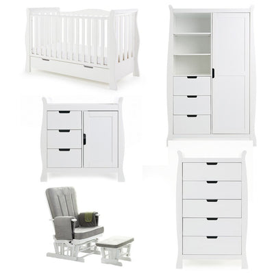 Bambinista-OBABY-Home-OBABY Stamford Luxe 5 Piece Room Set - White