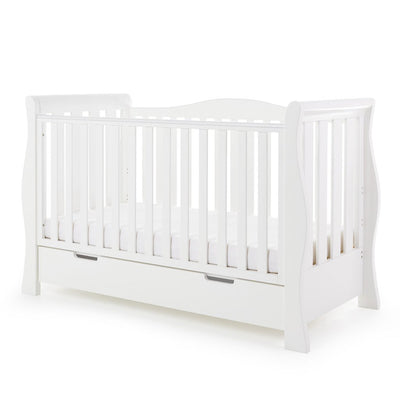 Bambinista-OBABY-Home-OBABY Stamford Luxe Cot Bed & Moisture Management Mattress - White