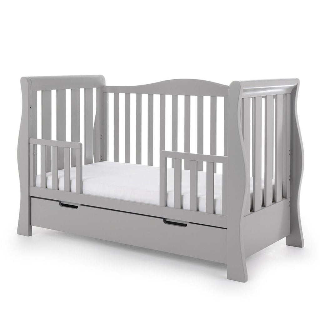Bambinista-OBABY-Home-OBABY Stamford Luxe Sleigh Cot Bed - Warm Grey