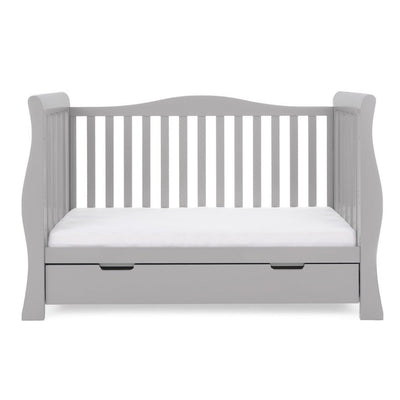 Bambinista-OBABY-Home-OBABY Stamford Luxe Sleigh Cot Bed - Warm Grey