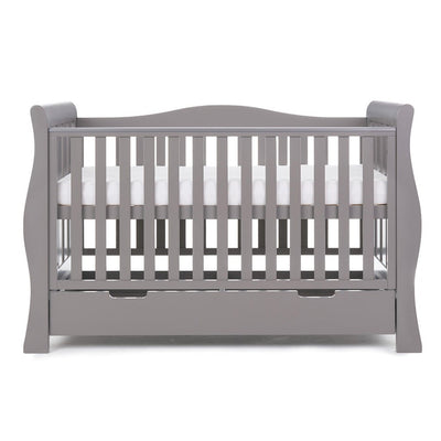 Bambinista-OBABY-Home-OBABY Stamford Luxe Sleigh Cot Bed - Warm Grey