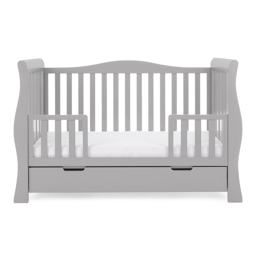Bambinista-OBABY-Home-OBABY Stamford Luxe Sleigh Cot Bed - Warm Grey