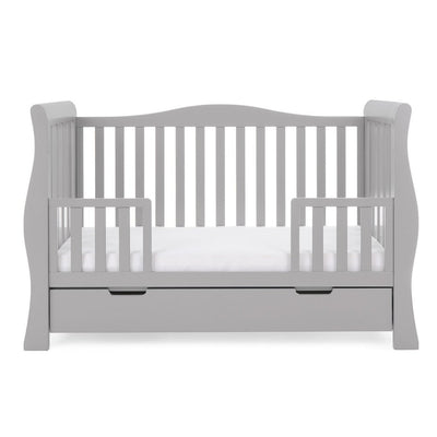 Bambinista-OBABY-Home-OBABY Stamford Luxe Sleigh Cot Bed - Warm Grey