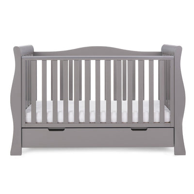 Bambinista-OBABY-Home-OBABY Stamford Luxe Sleigh Cot Bed - Warm Grey