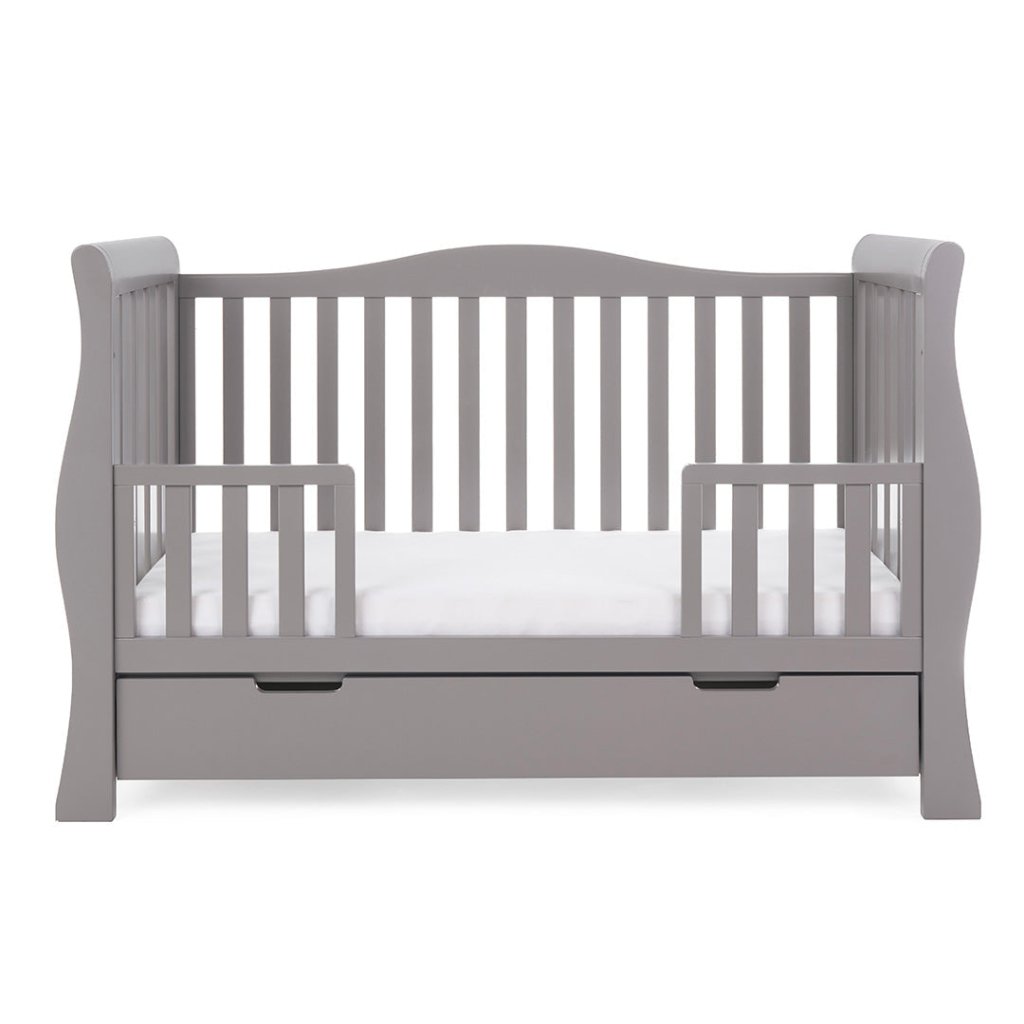 Bambinista-OBABY-Home-OBABY Stamford Luxe Sleigh Cot Bed - Warm Grey