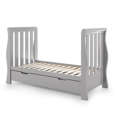 Bambinista-OBABY-Home-OBABY Stamford Luxe Sleigh Cot Bed - Warm Grey
