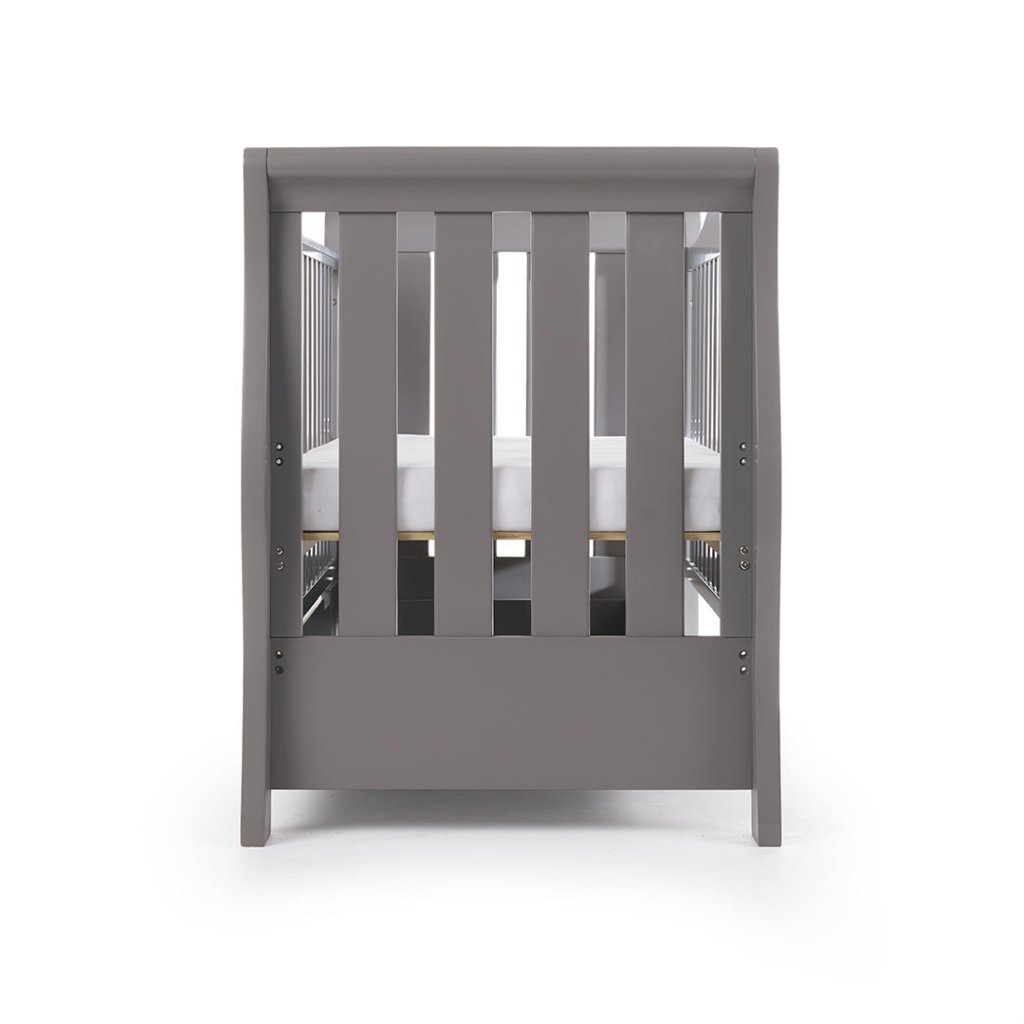 Bambinista-OBABY-Home-OBABY Stamford Luxe Sleigh Cot Bed - Warm Grey