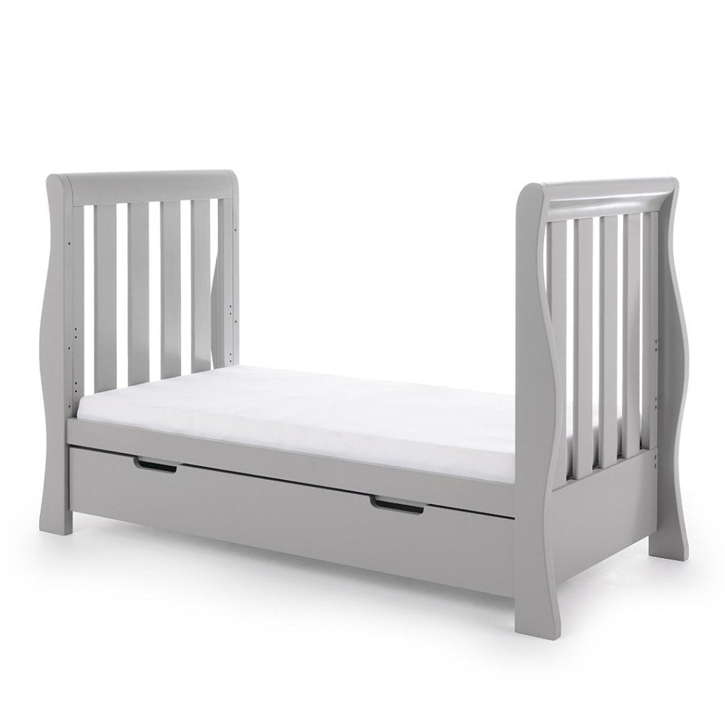 Bambinista-OBABY-Home-OBABY Stamford Luxe Sleigh Cot Bed - Warm Grey