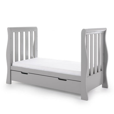 Bambinista-OBABY-Home-OBABY Stamford Luxe Sleigh Cot Bed - Warm Grey