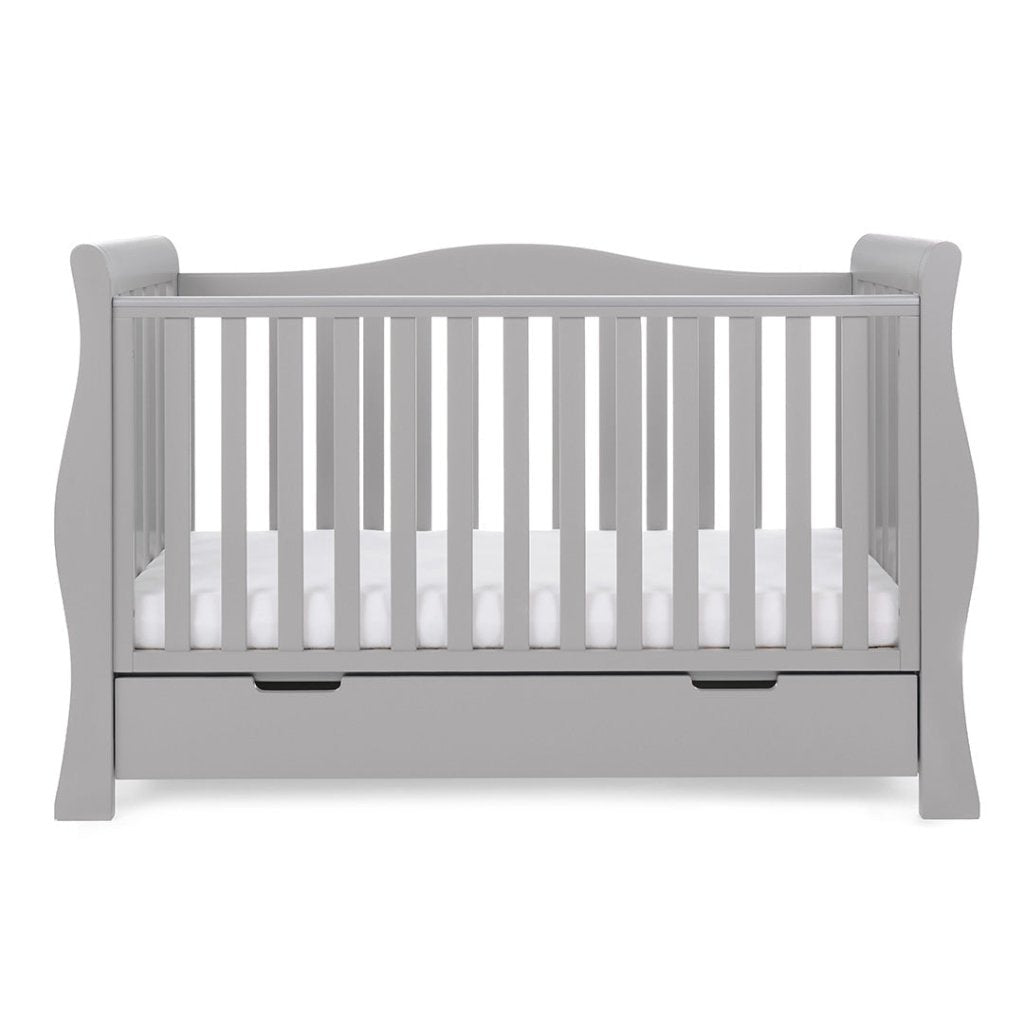 Bambinista-OBABY-Home-OBABY Stamford Luxe Sleigh Cot Bed - Warm Grey