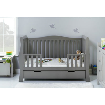 Bambinista-OBABY-Home-OBABY Stamford Luxe Sleigh Cot Bed - Warm Grey