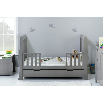 Bambinista-OBABY-Home-OBABY Stamford Luxe Sleigh Cot Bed - Warm Grey