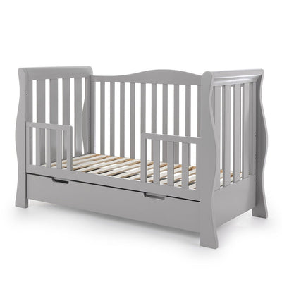 Bambinista-OBABY-Home-OBABY Stamford Luxe Sleigh Cot Bed - Warm Grey