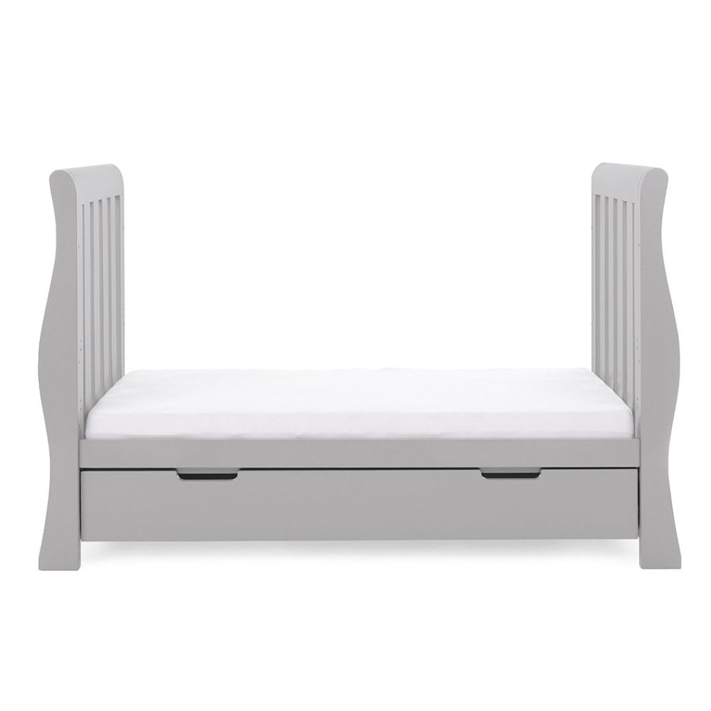 Bambinista-OBABY-Home-OBABY Stamford Luxe Sleigh Cot Bed - Warm Grey