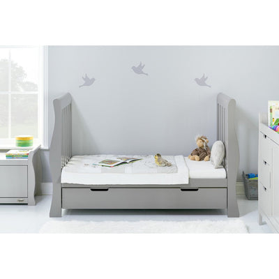 Bambinista-OBABY-Home-OBABY Stamford Luxe Sleigh Cot Bed - Warm Grey