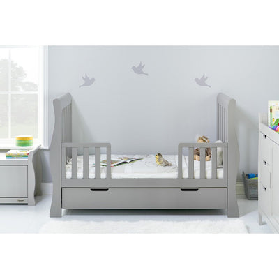 Bambinista-OBABY-Home-OBABY Stamford Luxe Sleigh Cot Bed - Warm Grey