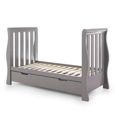 Bambinista-OBABY-Home-OBABY Stamford Luxe Sleigh Cot Bed - Warm Grey