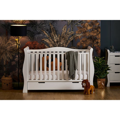 Bambinista-OBABY-Home-OBABY Stamford Luxe Sleigh Cot Bed - White