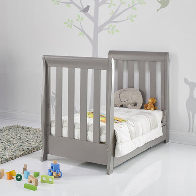 Bambinista-OBABY-Home-OBABY Stamford Mini Cot Bed & Moisture Management Mattress - Taupe Grey