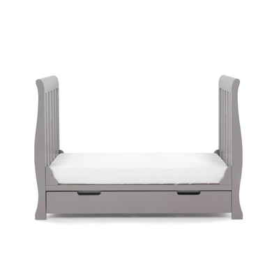 Bambinista-OBABY-Home-OBABY Stamford Mini Cot Bed & Moisture Management Mattress - Taupe Grey