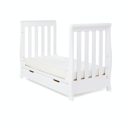 Bambinista-OBABY-Home-OBABY Stamford Mini Cot Bed & Moisture Management Mattress - White