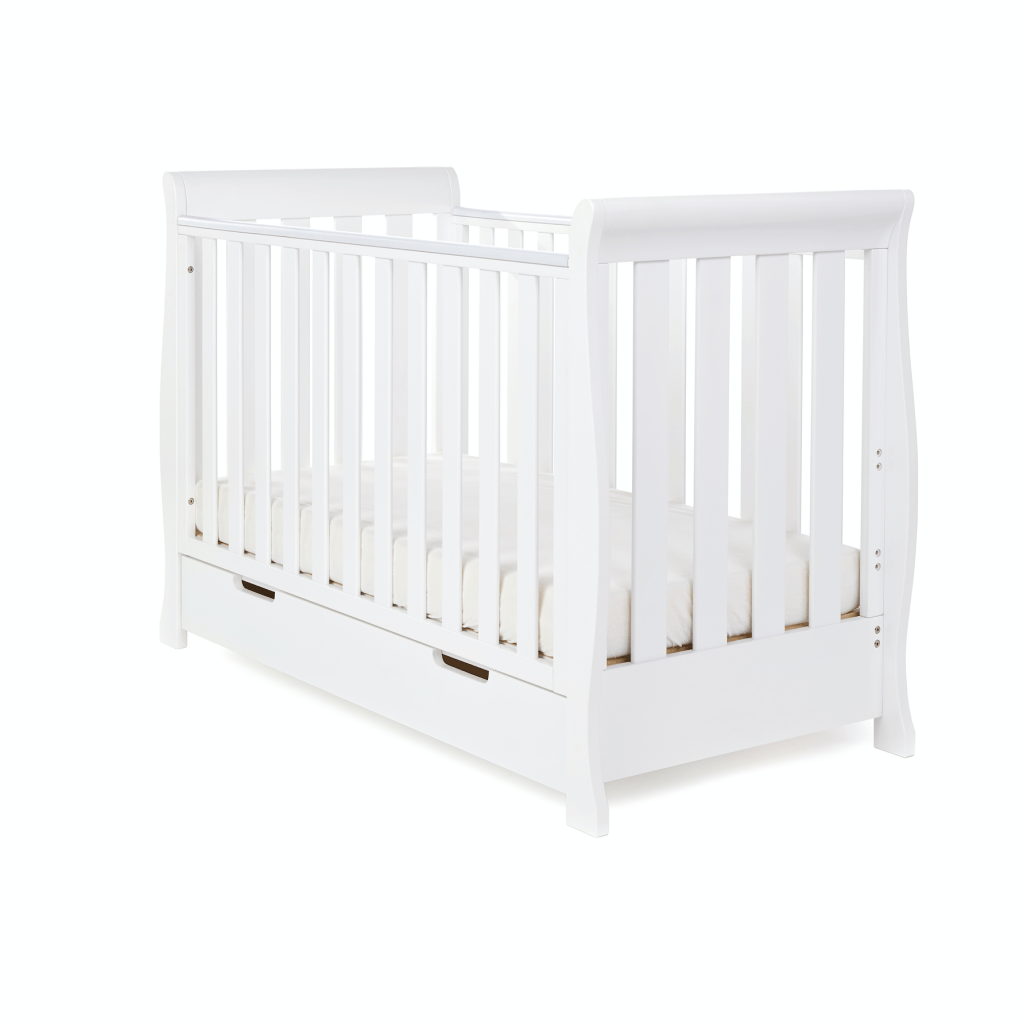 Bambinista-OBABY-Home-OBABY Stamford Mini Cot Bed & Moisture Management Mattress - White