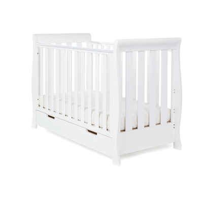 Bambinista-OBABY-Home-OBABY Stamford Mini Cot Bed & Moisture Management Mattress - White
