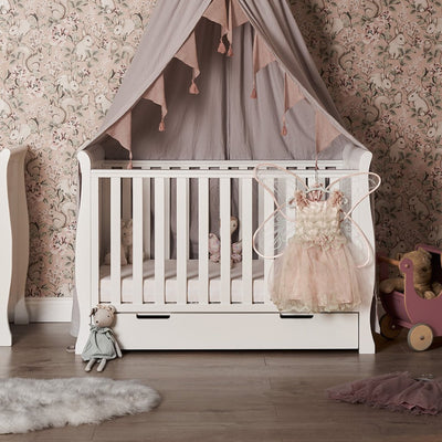 Bambinista-OBABY-Home-OBABY Stamford Mini Cot Bed & Moisture Management Mattress - White