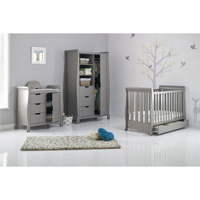 Bambinista-OBABY-Home-OBABY Stamford Mini Sleigh 3 Piece Room Set - Warm Grey