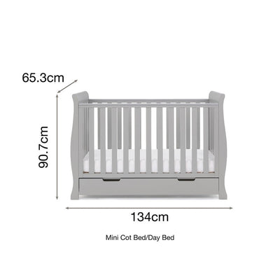 Bambinista-OBABY-Home-OBABY Stamford Mini Sleigh 3 Piece Room Set - Warm Grey