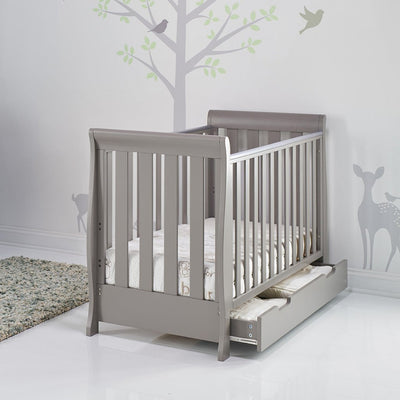 Bambinista-OBABY-Home-OBABY Stamford Mini Sleigh Cot Bed - Taupe Grey