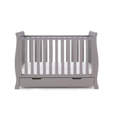 Bambinista-OBABY-Home-OBABY Stamford Mini Sleigh Cot Bed - Taupe Grey
