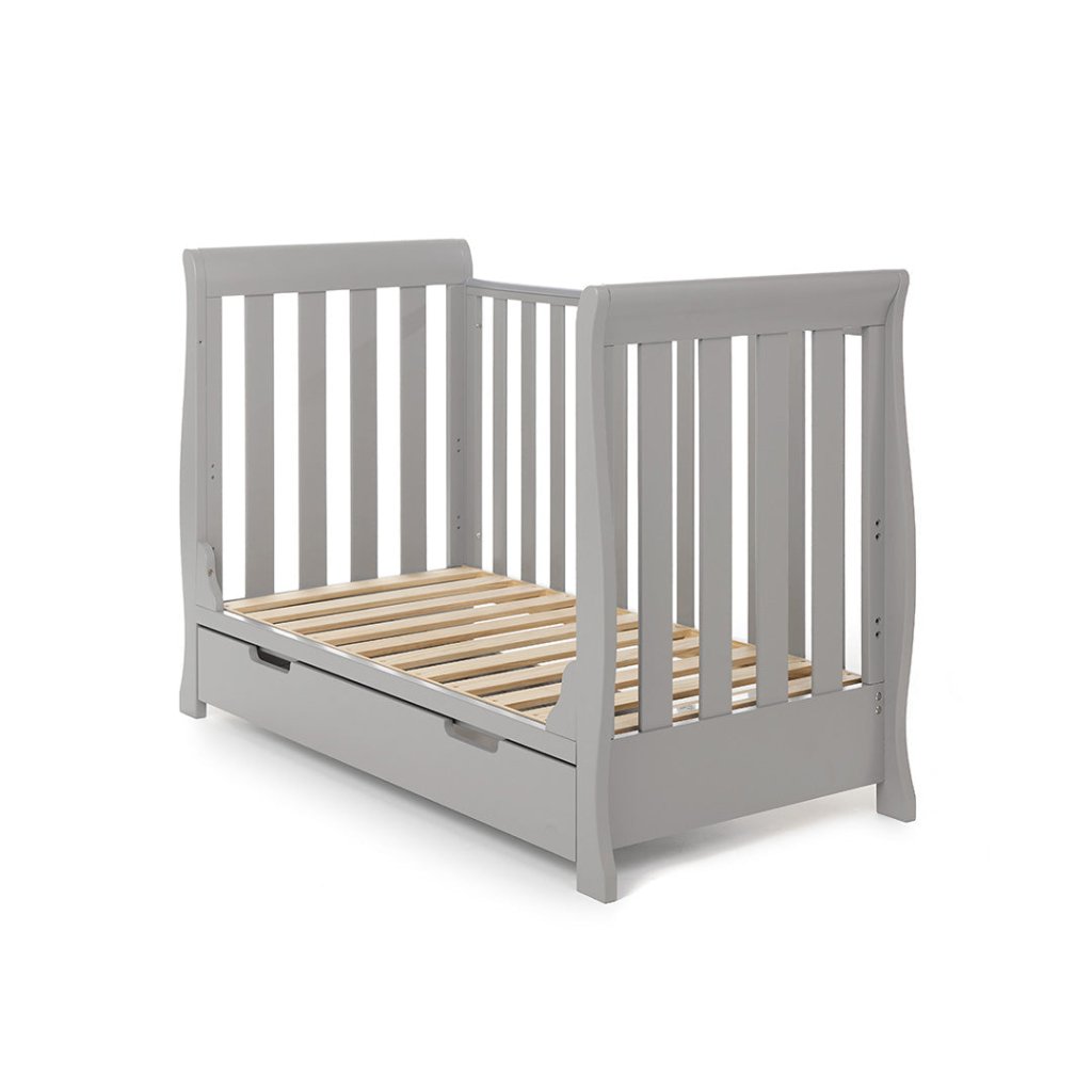 Bambinista-OBABY-Home-OBABY Stamford Mini Sleigh Cot Bed - Taupe Grey