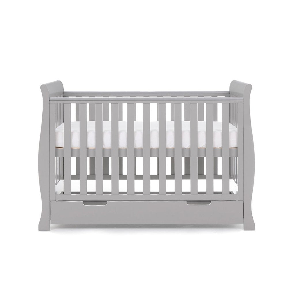 Bambinista-OBABY-Home-OBABY Stamford Mini Sleigh Cot Bed - Taupe Grey