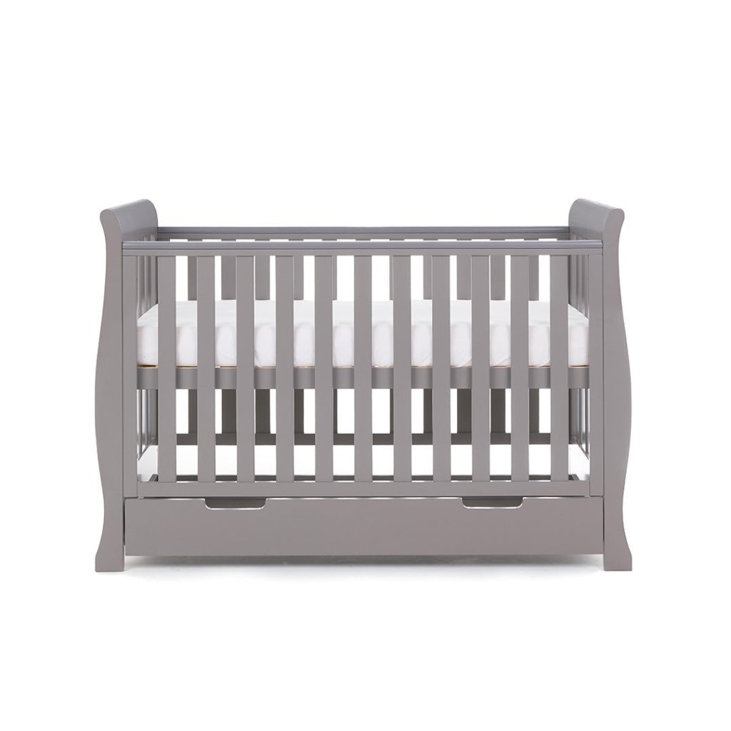Bambinista-OBABY-Home-OBABY Stamford Mini Sleigh Cot Bed - Taupe Grey