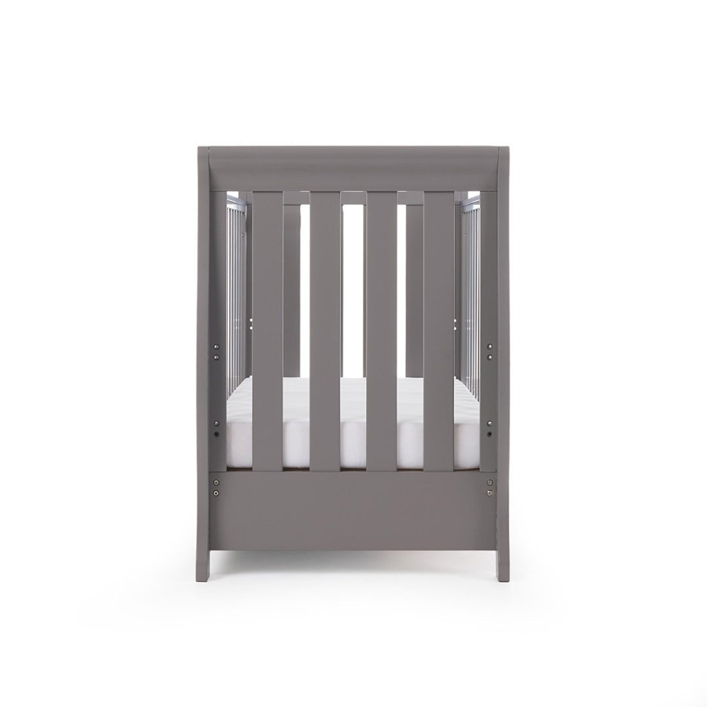 Bambinista-OBABY-Home-OBABY Stamford Mini Sleigh Cot Bed - Taupe Grey