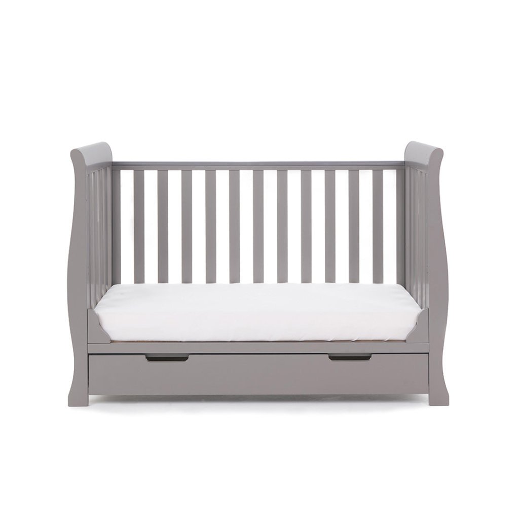 Bambinista-OBABY-Home-OBABY Stamford Mini Sleigh Cot Bed - Taupe Grey