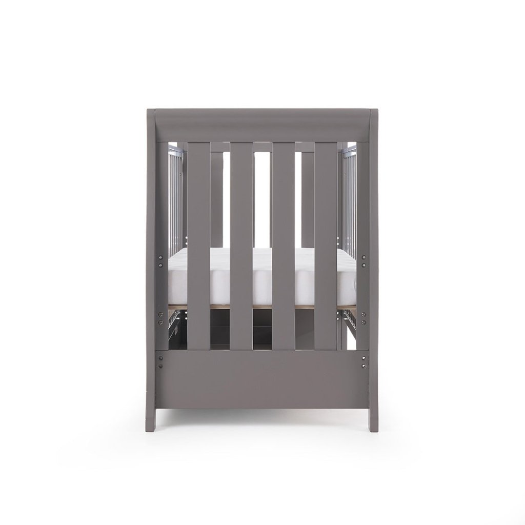 Bambinista-OBABY-Home-OBABY Stamford Mini Sleigh Cot Bed - Taupe Grey
