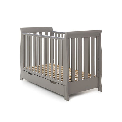 Bambinista-OBABY-Home-OBABY Stamford Mini Sleigh Cot Bed - Warm Grey