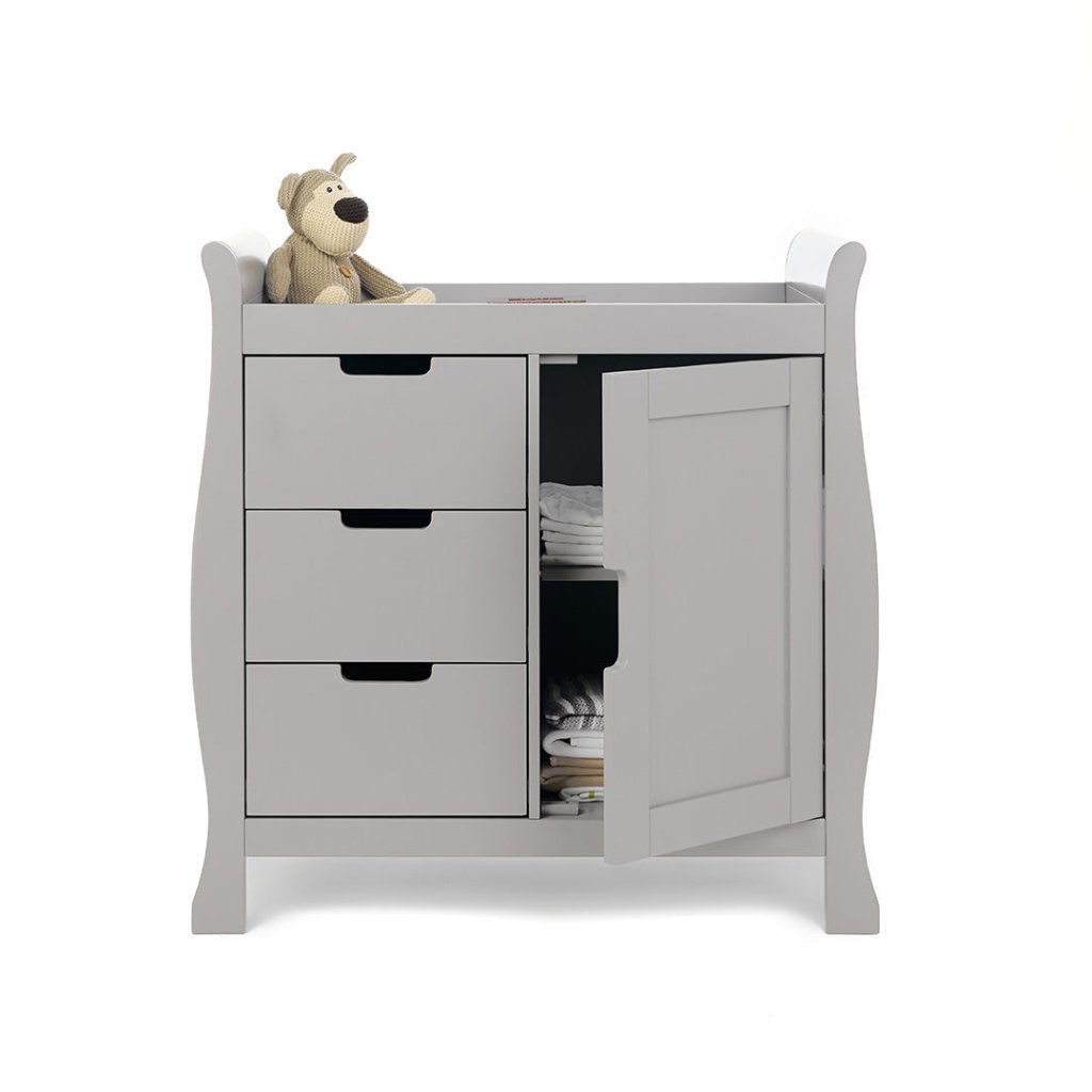 Bambinista-OBABY-Home-OBABY Stamford Sleigh Closed Changing Unit - Warm Grey