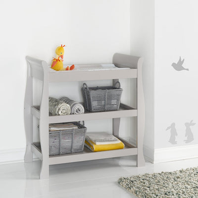 Bambinista-OBABY-Home-OBABY Stamford Sleigh Open Changing Unit - Warm Grey