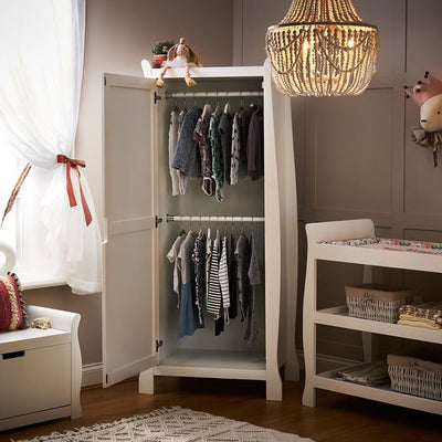 Bambinista-OBABY-Home-OBABY Stamford Sleigh Single Wardrobe - White
