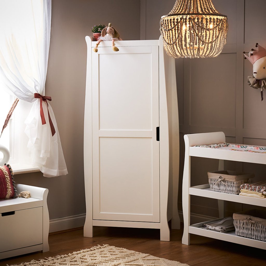 Bambinista-OBABY-Home-OBABY Stamford Sleigh Single Wardrobe - White