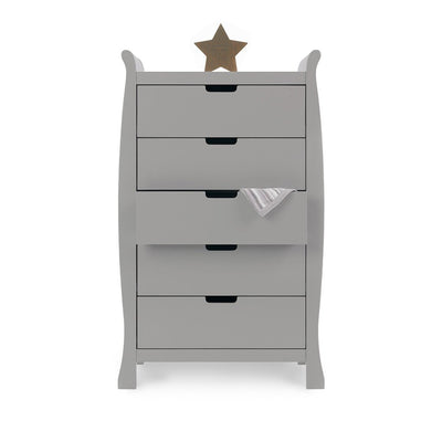 Bambinista-OBABY-Home-OBABY Stamford Sleigh Tall Chest of Drawers - Warm Grey