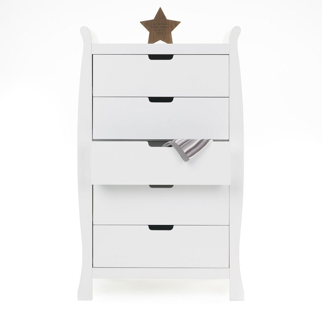 Bambinista-OBABY-Home-OBABY Stamford Sleigh Tall Chest of Drawers - White