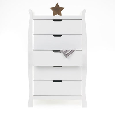 Bambinista-OBABY-Home-OBABY Stamford Sleigh Tall Chest of Drawers - White